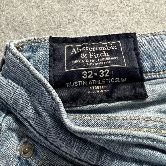 Abercrombie & Fitch Men’s Jeans 32x32 Rustin Athletic Slim Medium Wash Denim - Picture 6 of 7